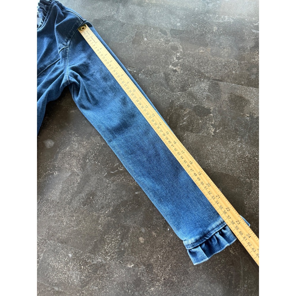 Draper James RSVP Ruffle Denim Jacket XS Button Front Romantic‎ Fitted Stretch - Picture 10 of 12